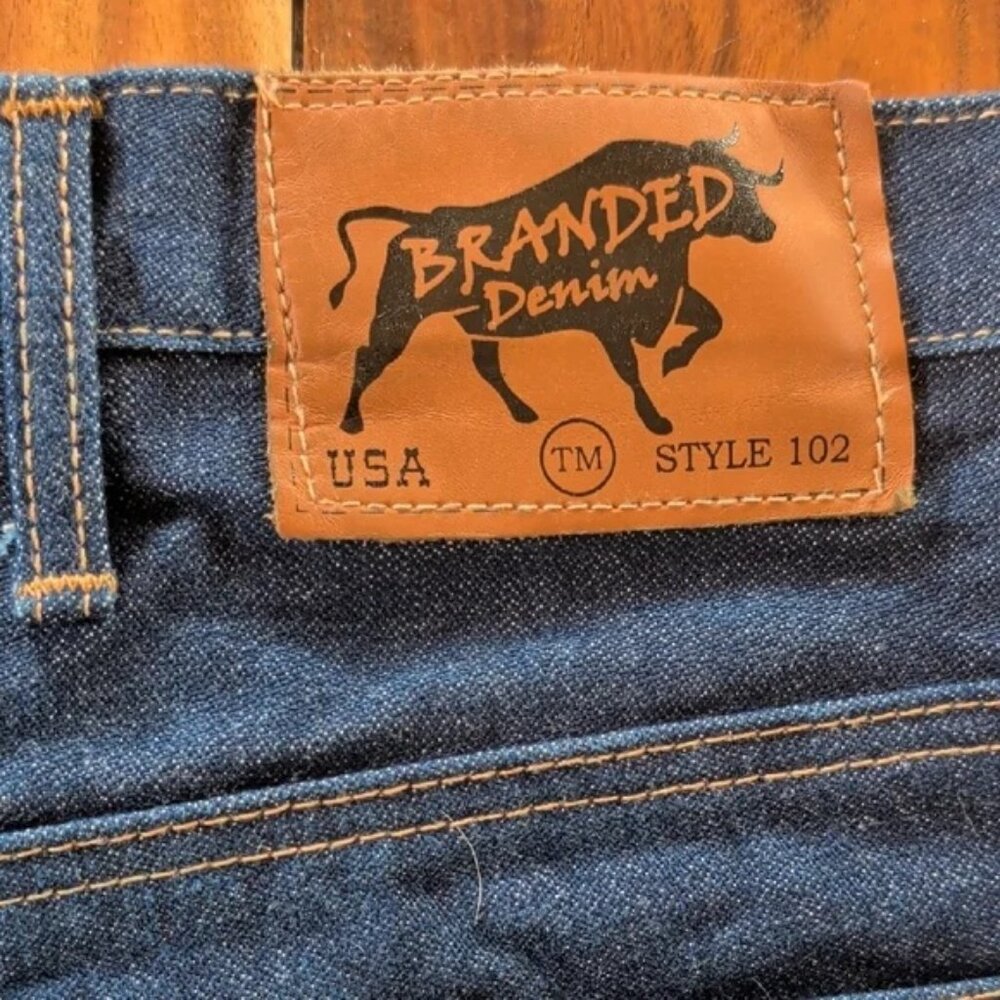Branded Denim Style 102 Jeans 32x34 Raw Indigo USA Made DISCONTINUED - Picture 3 of 5